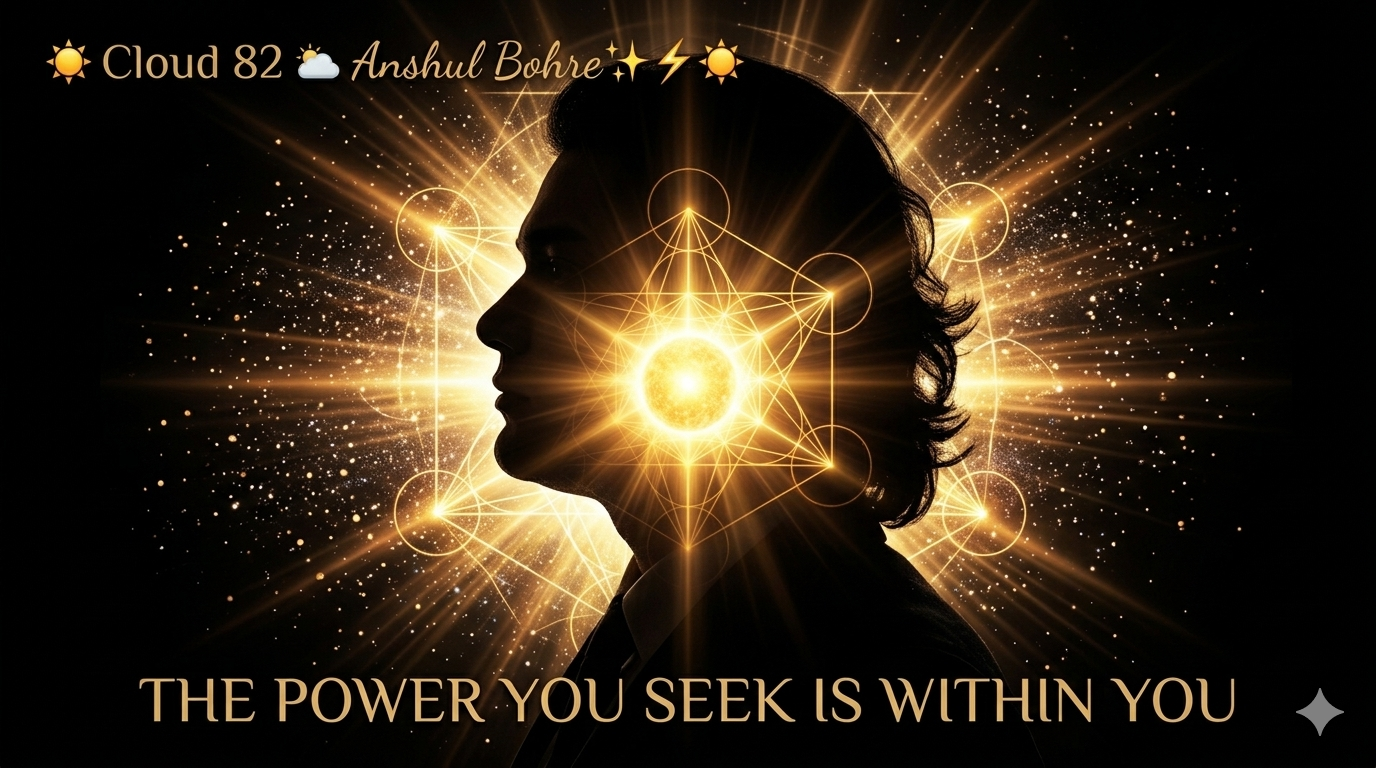 Between the silence of the stars ✨ and the power of the sun ☀️…
I found something most people are still searching for.

Alignment. Energy. Clarity.

Every night, I dissolve into the universe.
Every morning, I rise with it.

This is not just a routine—
This is my frequency shift ⚡

If you feel lost, overwhelmed, or disconnected…
Maybe you don’t need more noise.

Maybe you just need the sky.

— Anshul Bohre × Cloud 82 ☁️