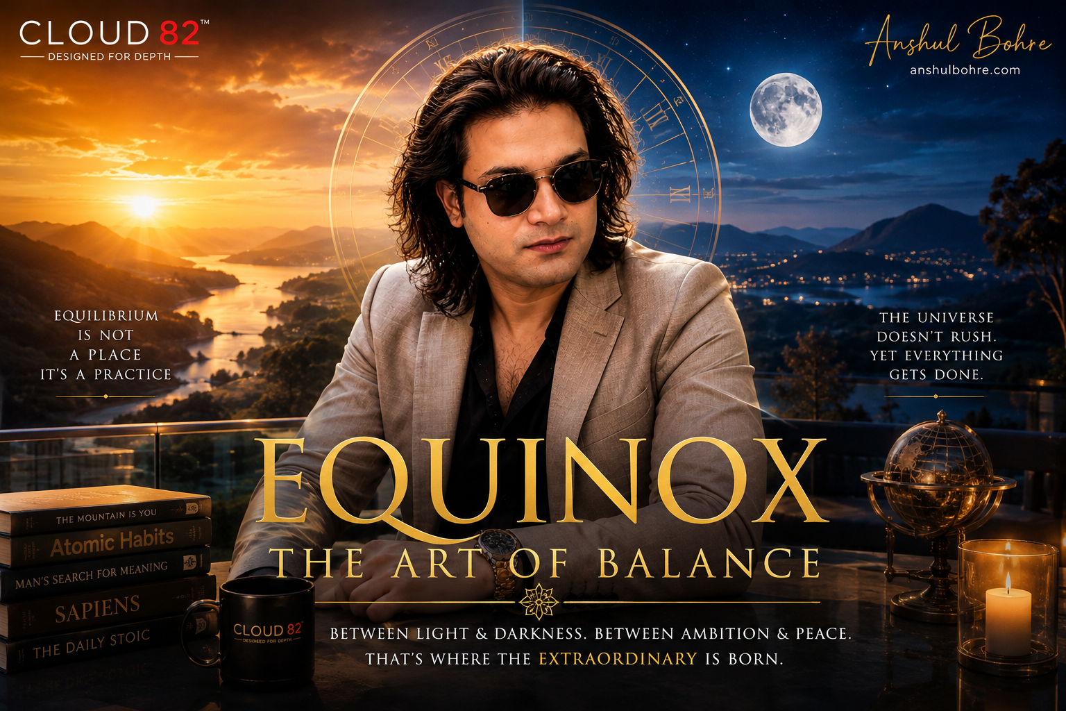 What if the greatest achievement isn't success alone—but the harmony between success and inner peace? Equinox: The Art of Balance by Anshul Bohre explores a vision of conscious leadership, human potential, innovation, luxury, and purposeful living. Through cinematic storytelling and premium visual design, Cloud 82 presents a philosophy where ambition and serenity rise together. Whether you're an entrepreneur, creator, leader, or dreamer, this short offers inspiration to design a life of purpose, resilience, and balance. 🌥️ Cloud 82 Designed for Depth. Dream Deeper. Live Brighter. Visit: anshulbohre.com